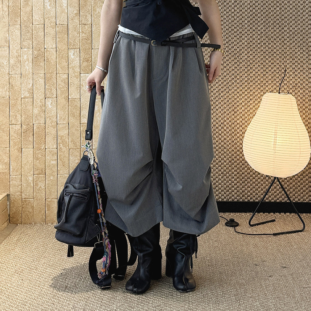 high waist wide leg pants lyocell cotton draped loose trousers casual pleated baggy pants
