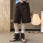 High Waist Loose Fit Denim Bermuda Shorts