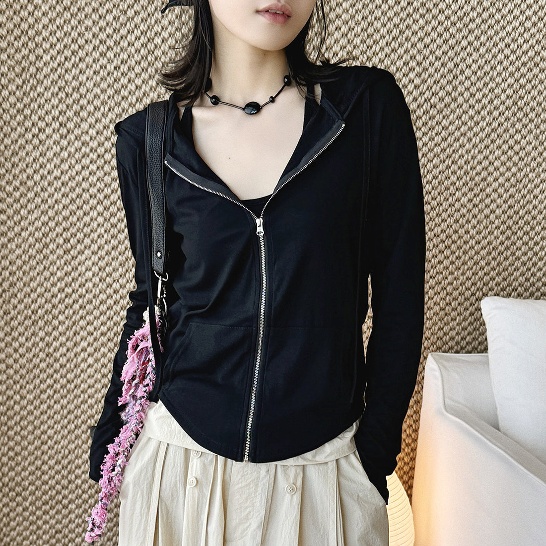 Women’s Slim Fit Hooded Zip-Up Cardigan Jacket