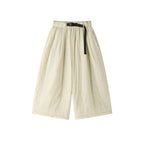 Simple elastic waistband clip cotton concealed grid casual loose pants