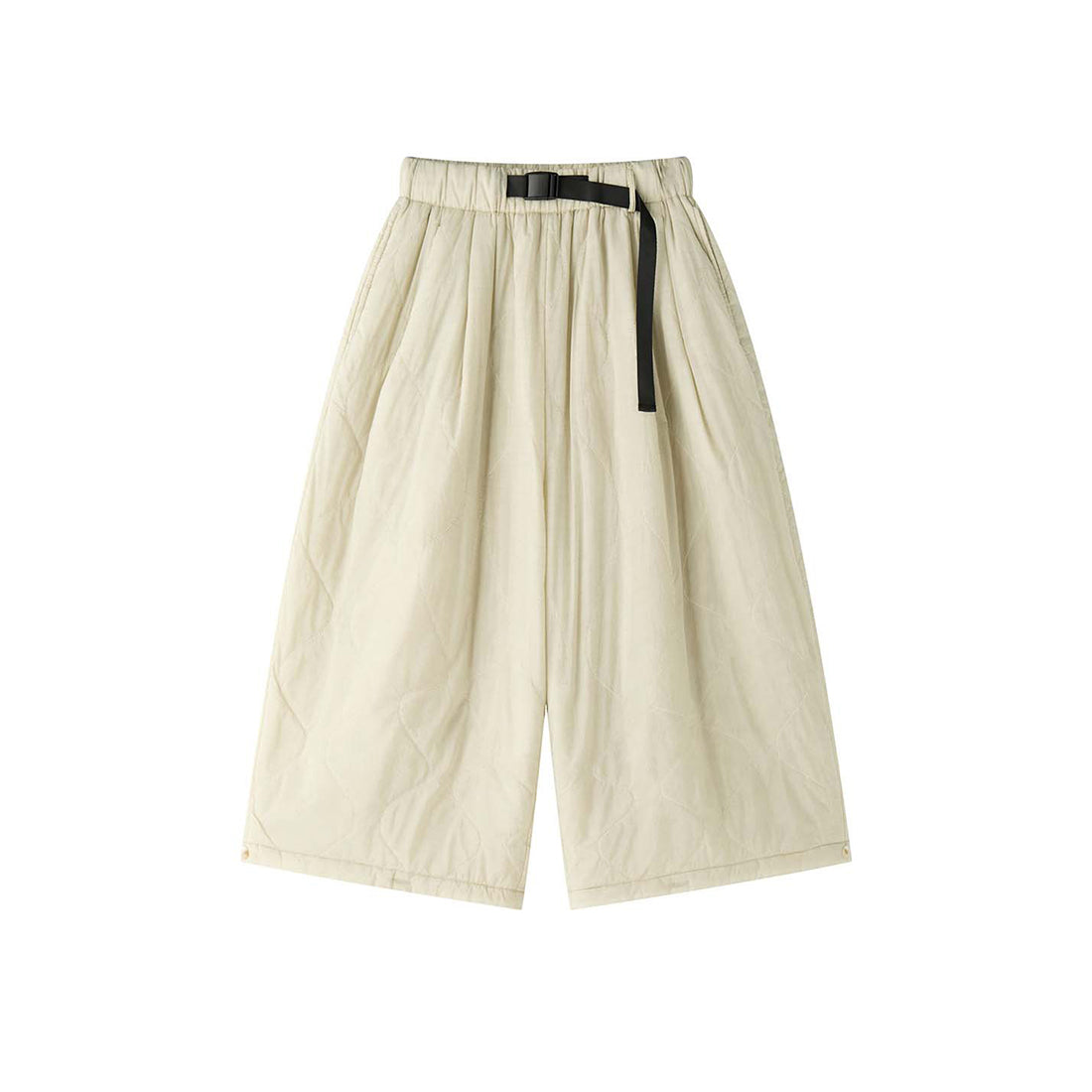 Simple elastic waistband clip cotton concealed grid casual loose pants