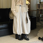 loose harem pants high waist lyocell wide leg pants draped casual baggy trousers