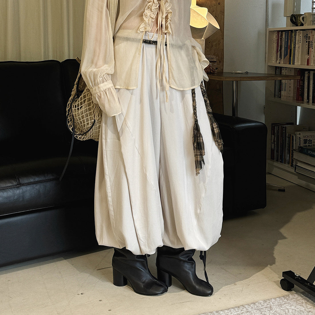 loose harem pants high waist lyocell wide leg pants draped casual baggy trousers