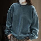 Simple brushed silhouette pullover loose and comfortable sweatshirt