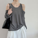 Women’s Off-Shoulder Knit Long-Sleeve Top
