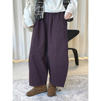 loose and tight fleece casual wide leg pants