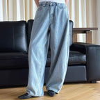 Retro high waisted back cross stitched jeans