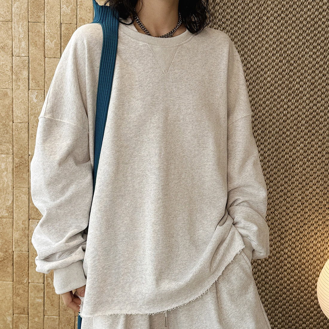 oversized long sleeve sweatshirt cotton loose fit crew neck pullover casual top
