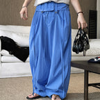 Women’s Japanese-Style Balloon Pants with Ruffled Waist