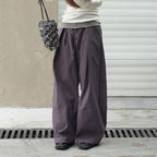 Retro high waisted pleated loose casual pants