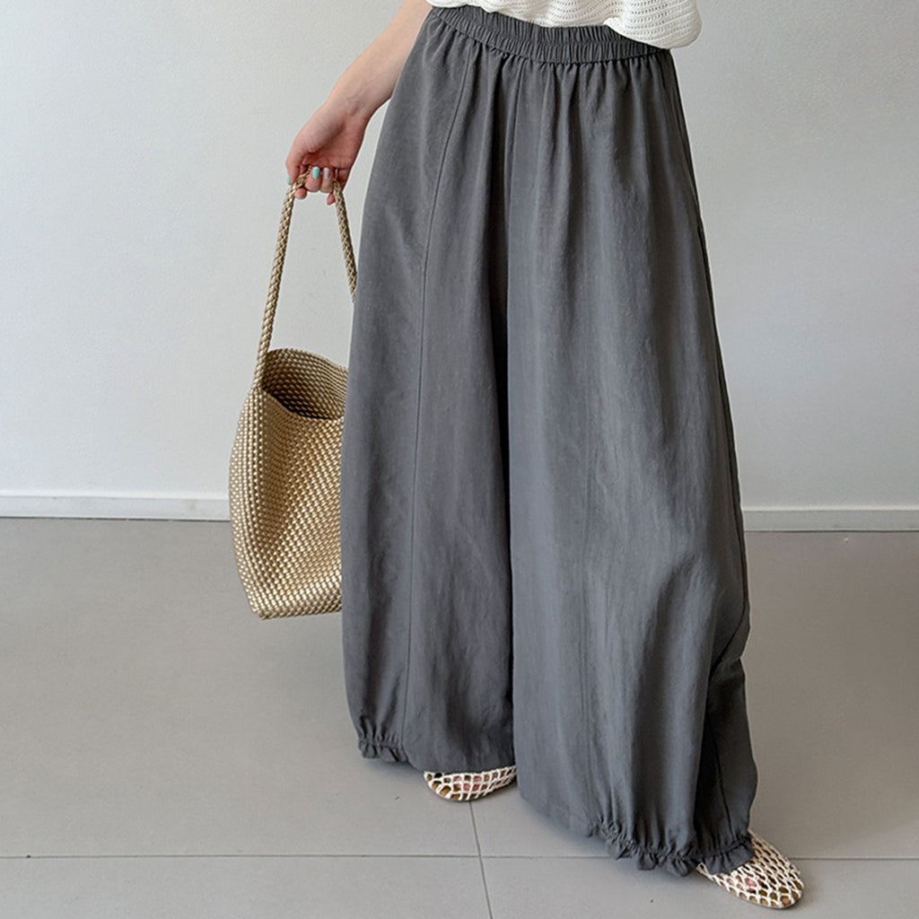 Women’s Linen-Blend High-Waisted Wide-Leg Pants