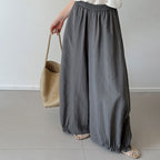 Women’s Linen-Blend High-Waisted Wide-Leg Pants