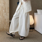 High waist cotton linen balloon pants loose casual wide leg trousers