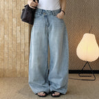 High waist washed wide leg jeans with vintage faded finish