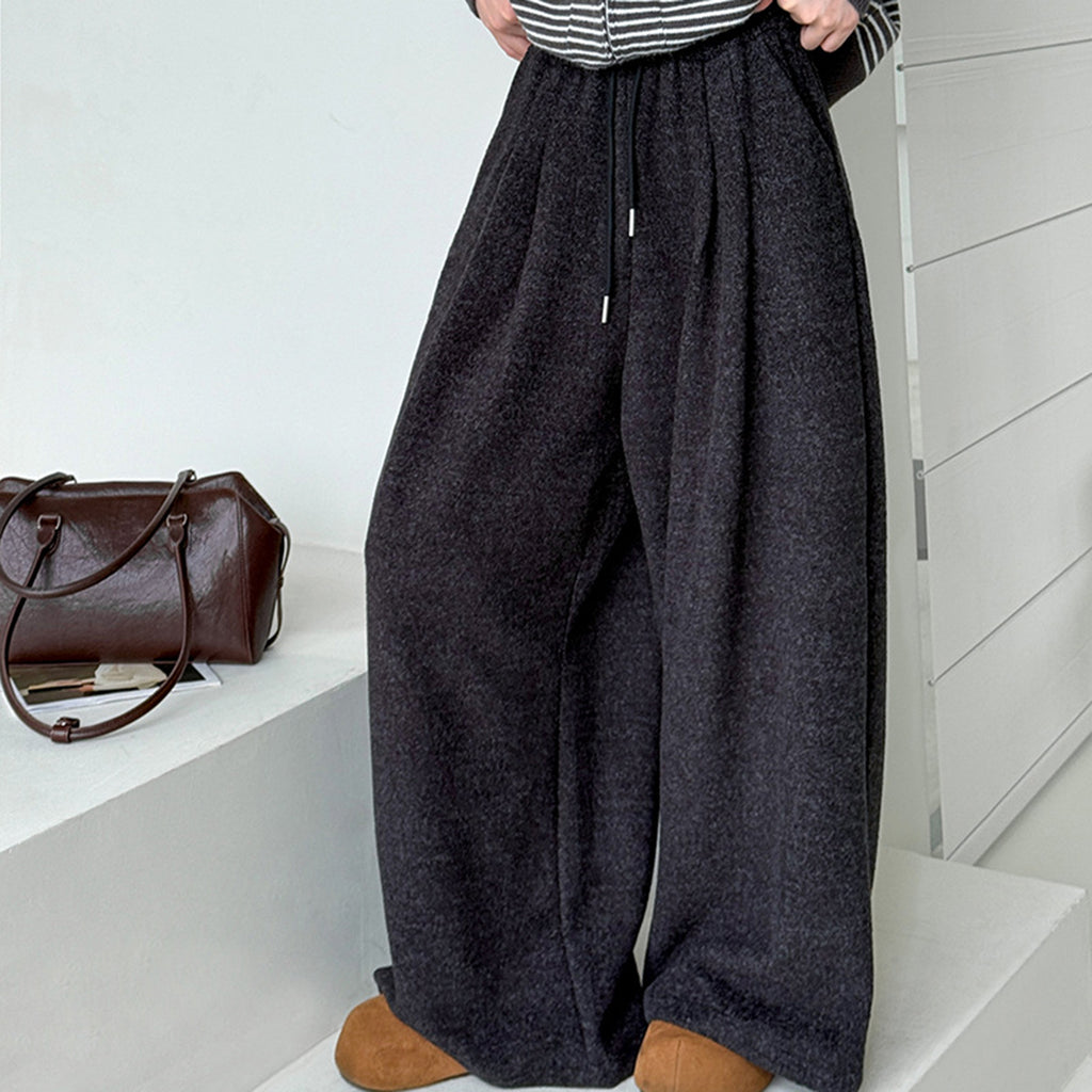 Retro loose casual straight leg wide leg pants