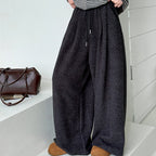 Retro loose casual straight leg wide leg pants