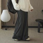 High waisted lotus leaf edge loose wide leg pants