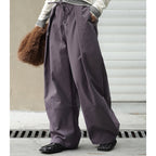Retro high waisted pleated loose casual pants
