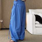 Women’s Japanese-Style Balloon Pants with Ruffled Waist