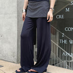 Extremely simple style non removable striped layered casual pants