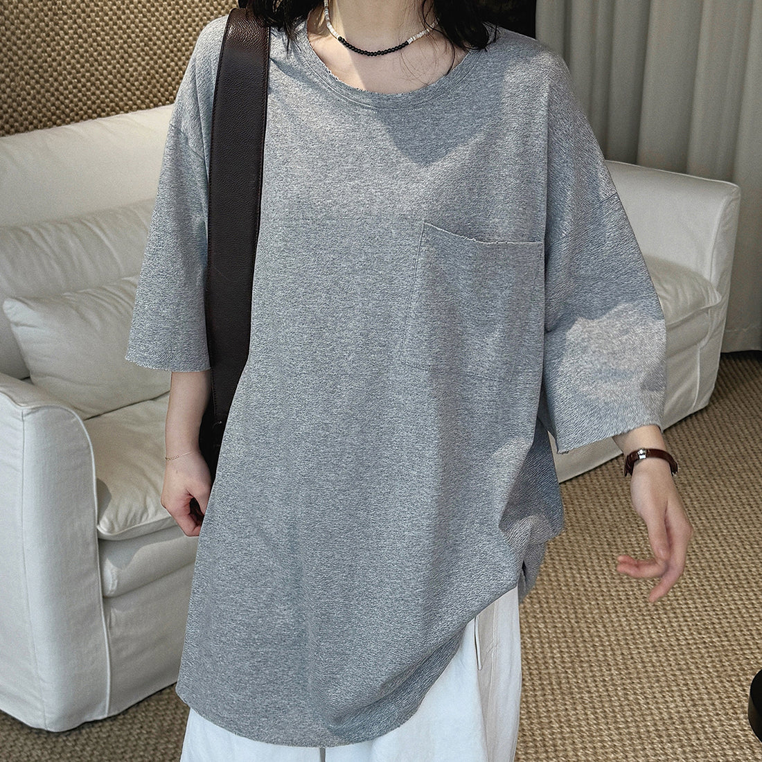 Oversized Cotton Pocket T-Shirt