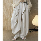 loose harem pants high waist lyocell wide leg pants draped casual baggy trousers