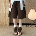 High Waist Loose Fit Denim Bermuda Shorts