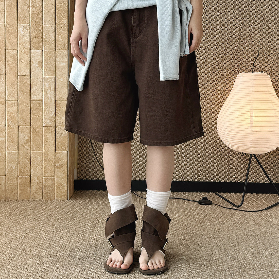 High Waist Loose Fit Denim Bermuda Shorts