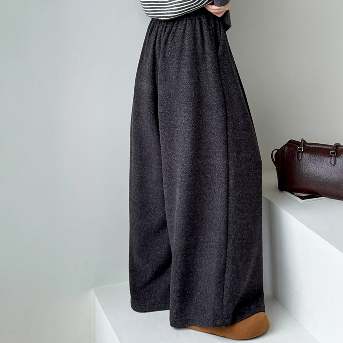 Retro loose casual straight leg wide leg pants