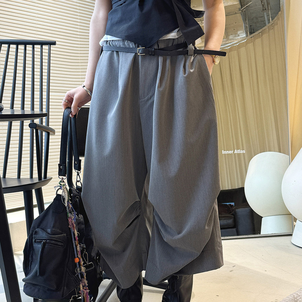 high waist wide leg pants lyocell cotton draped loose trousers casual pleated baggy pants