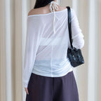 One shoulder rivet splicing sun protection T-shirt sun protection top