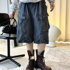 High Waist Wide Leg Denim Shorts with Raw Hem