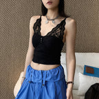 Women’s V-Neck Lace Camisole with Built-in Bra