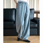Retro high waisted back cross stitched jeans