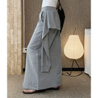 High-Waist Draped Maxi Skirt with Side Slit Detail