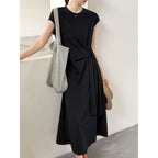 Women’s Knot-Waist Short-Sleeve Midi Dress