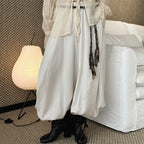 loose harem pants high waist lyocell wide leg pants draped casual baggy trousers