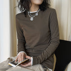 Slim fit round neck long sleeve base layer top