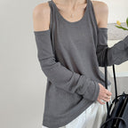 Women’s Off-Shoulder Knit Long-Sleeve Top