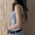 Layered slim fit tank top with stretch fabric and contrast trim
