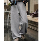 Elastic high waisted side straps and loose wide leg pants