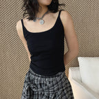 American sporty solid color slim fitting tank top