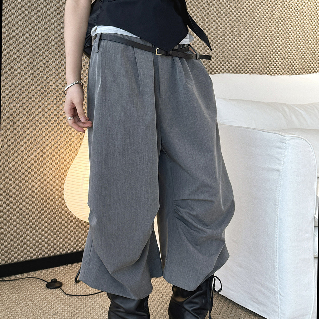 high waist wide leg pants lyocell cotton draped loose trousers casual pleated baggy pants