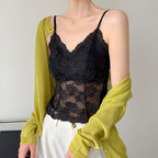Women’s Floral Lace Camisole with Built-in Bra