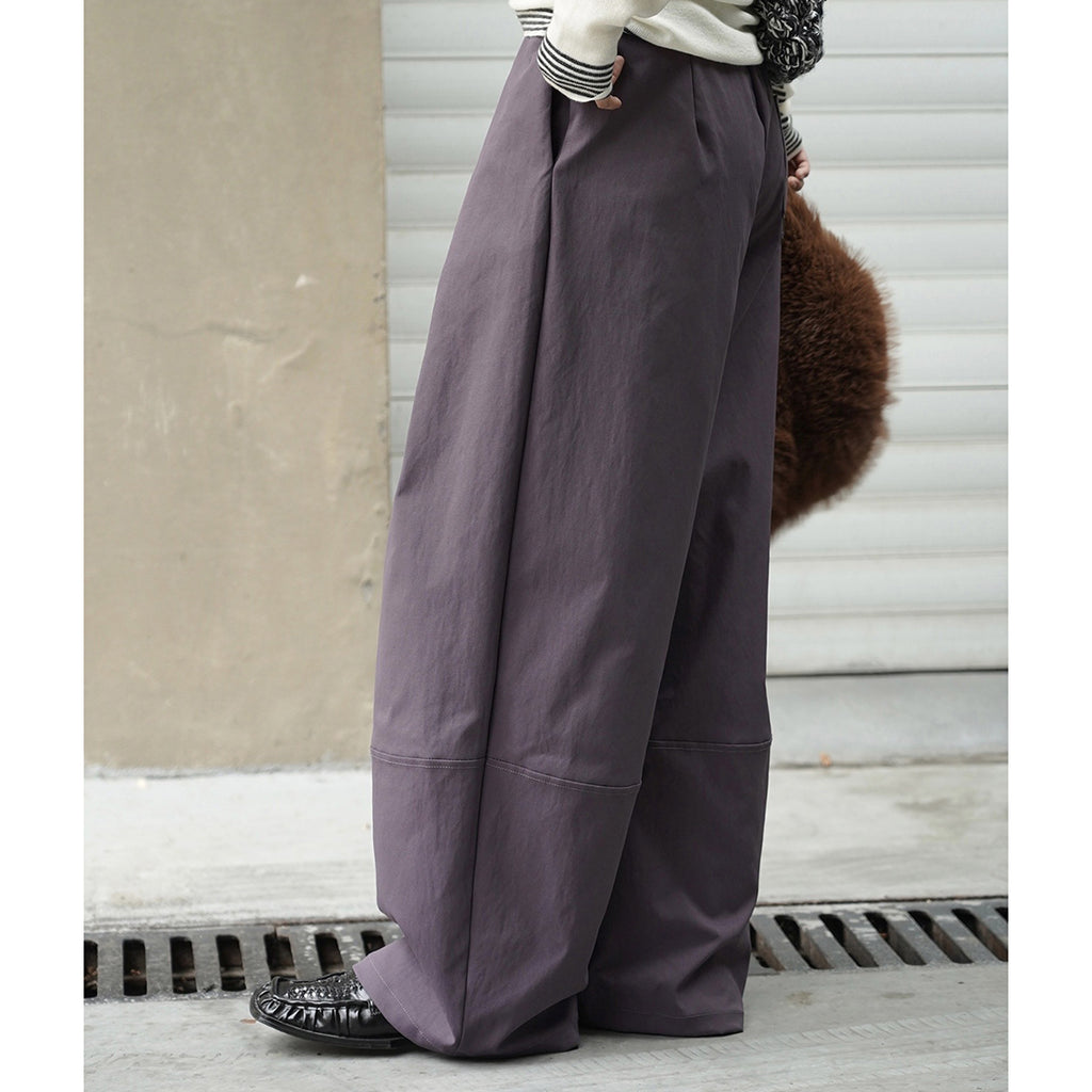 Retro high waisted pleated loose casual pants