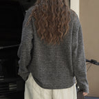 Simple striped loose round neck T-shirt top