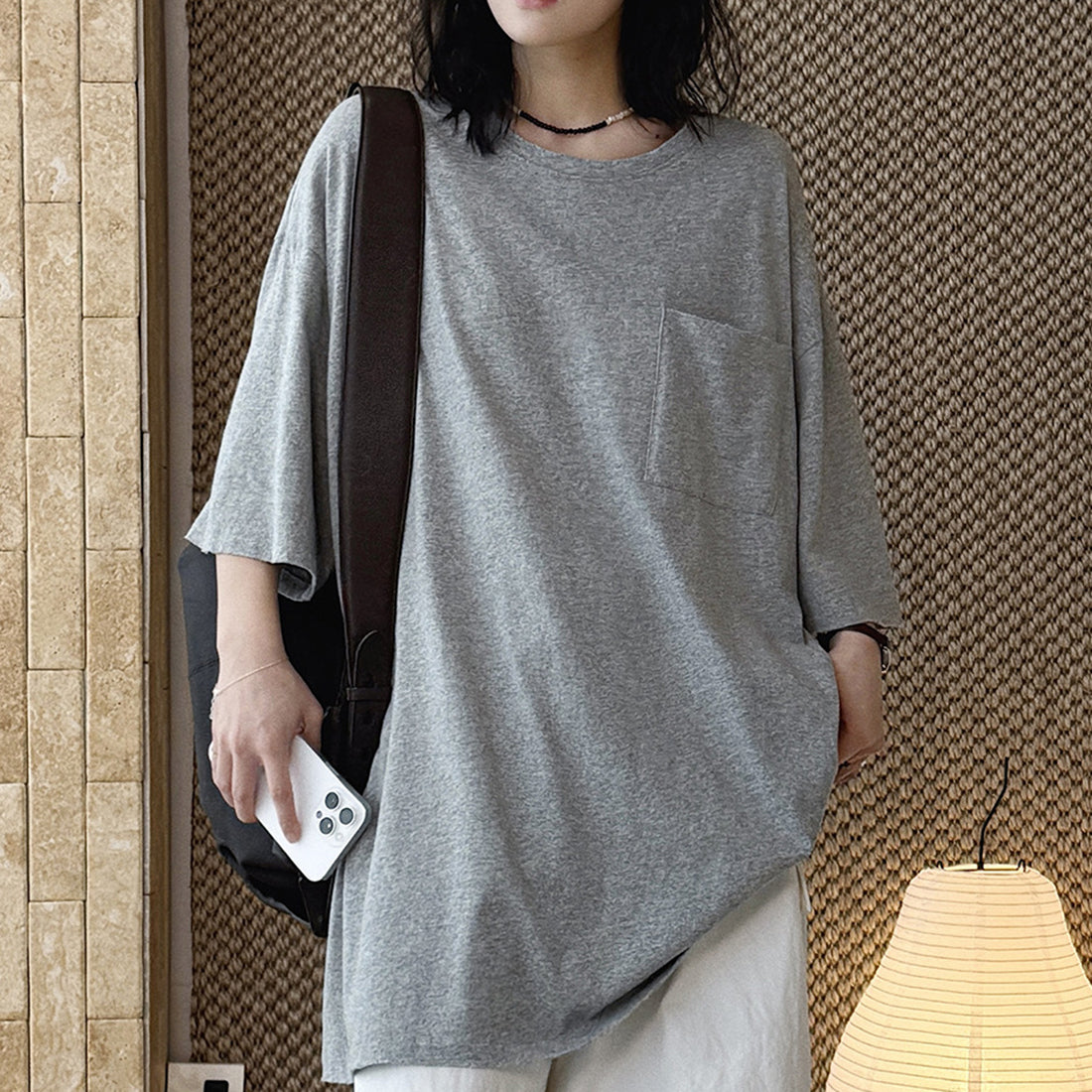 Oversized Cotton Pocket T-Shirt