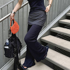 Extremely simple style non removable striped layered casual pants