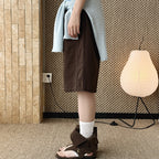 High Waist Loose Fit Denim Bermuda Shorts
