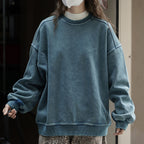 Simple brushed silhouette pullover loose and comfortable sweatshirt